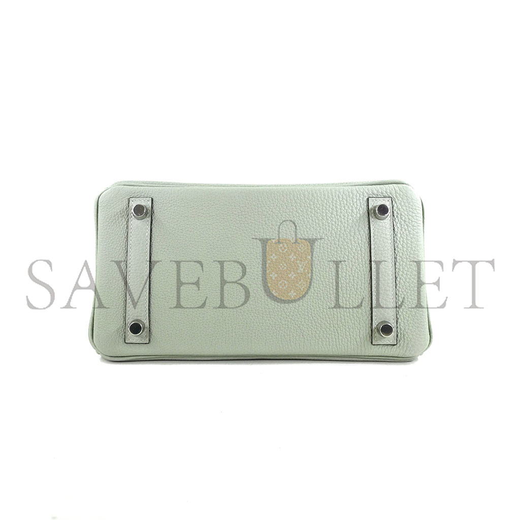H**mes master birkin 20 togo leather bubble green silver buckle h028367ca12 (20*16*11cm)